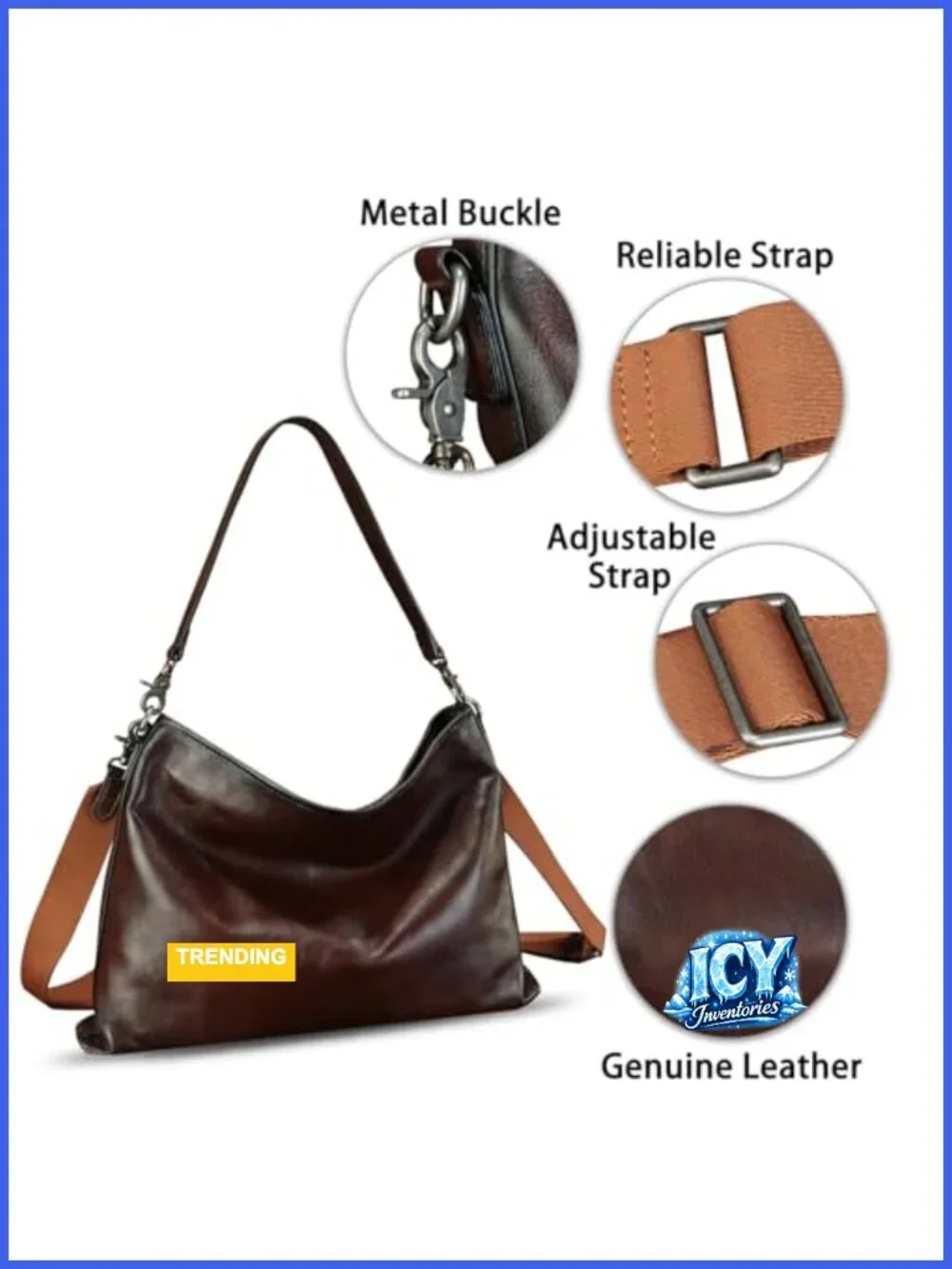 Genuine Leather Hobo Bag Women's Tote Handmade Shoulder Crossbody Satchel Purse